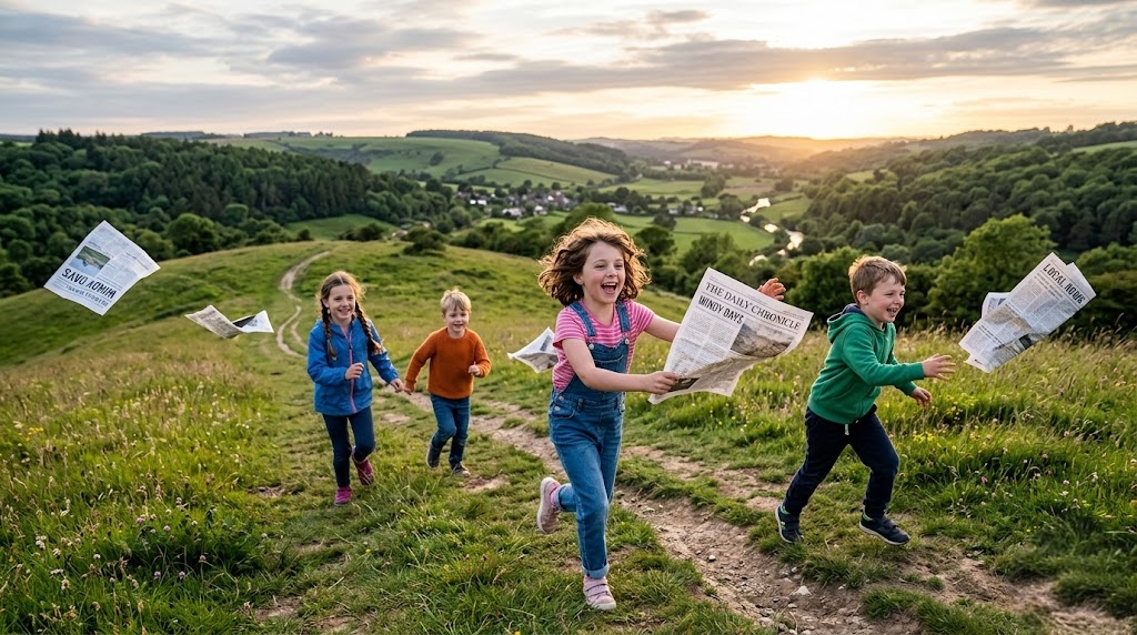 Newspaper Wind Chase